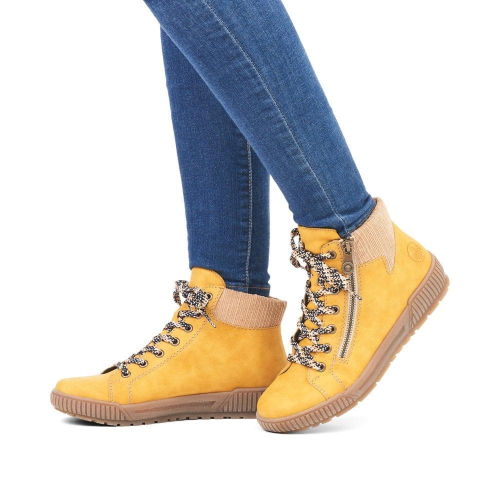 Rieker N0709-68 Maditta Womens Boots - Yellow - Beales department store