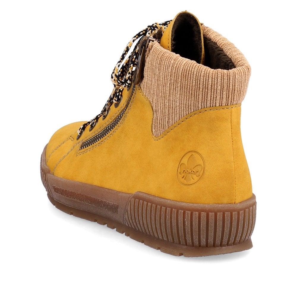 Rieker N0709-68 Maditta Womens Boots - Yellow - Beales department store