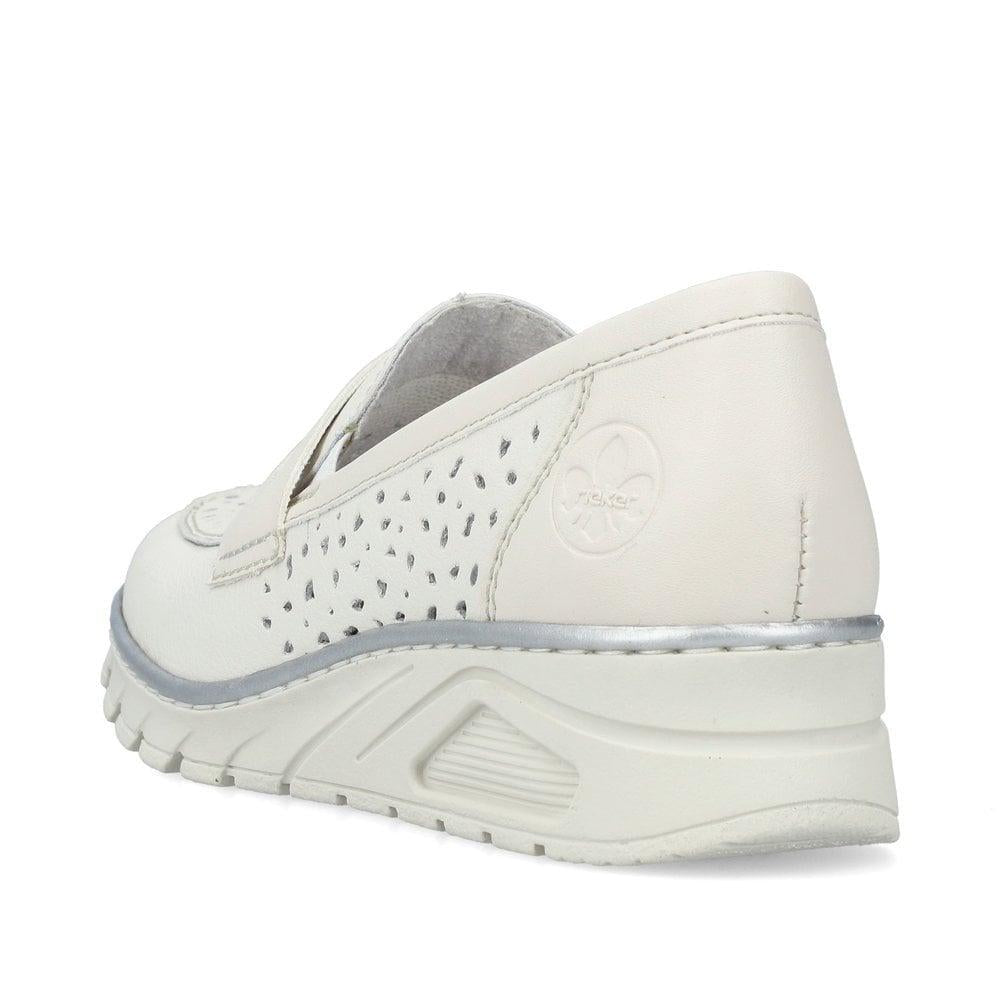 Rieker N3356-80 Doris Womens Slip On Shoes - White - Beales department store