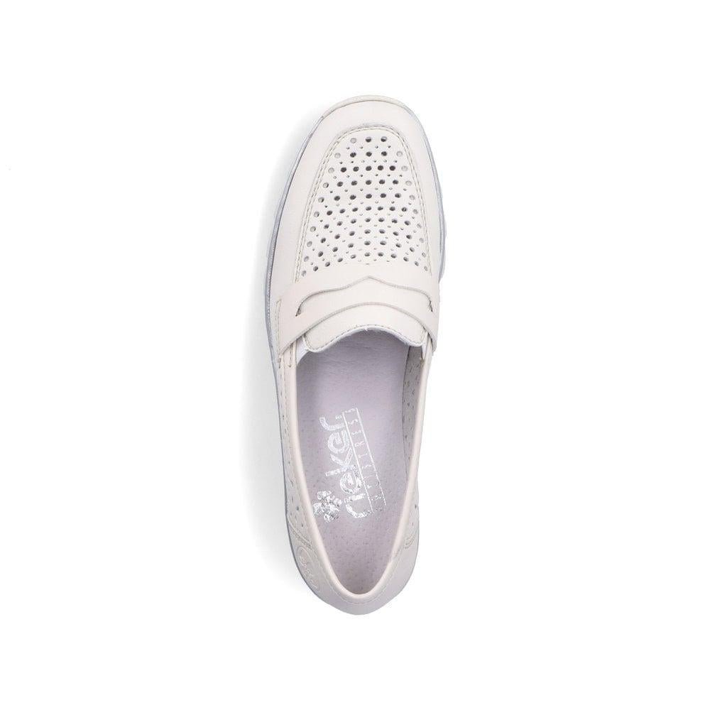 Rieker N3356-80 Doris Womens Slip On Shoes - White - Beales department store