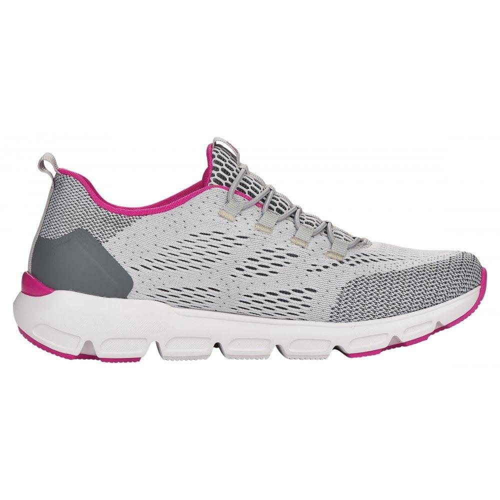 Rieker R-Evolution 40403-40 Ladies Multi Lace-up Trainers - Grey - Beales department store