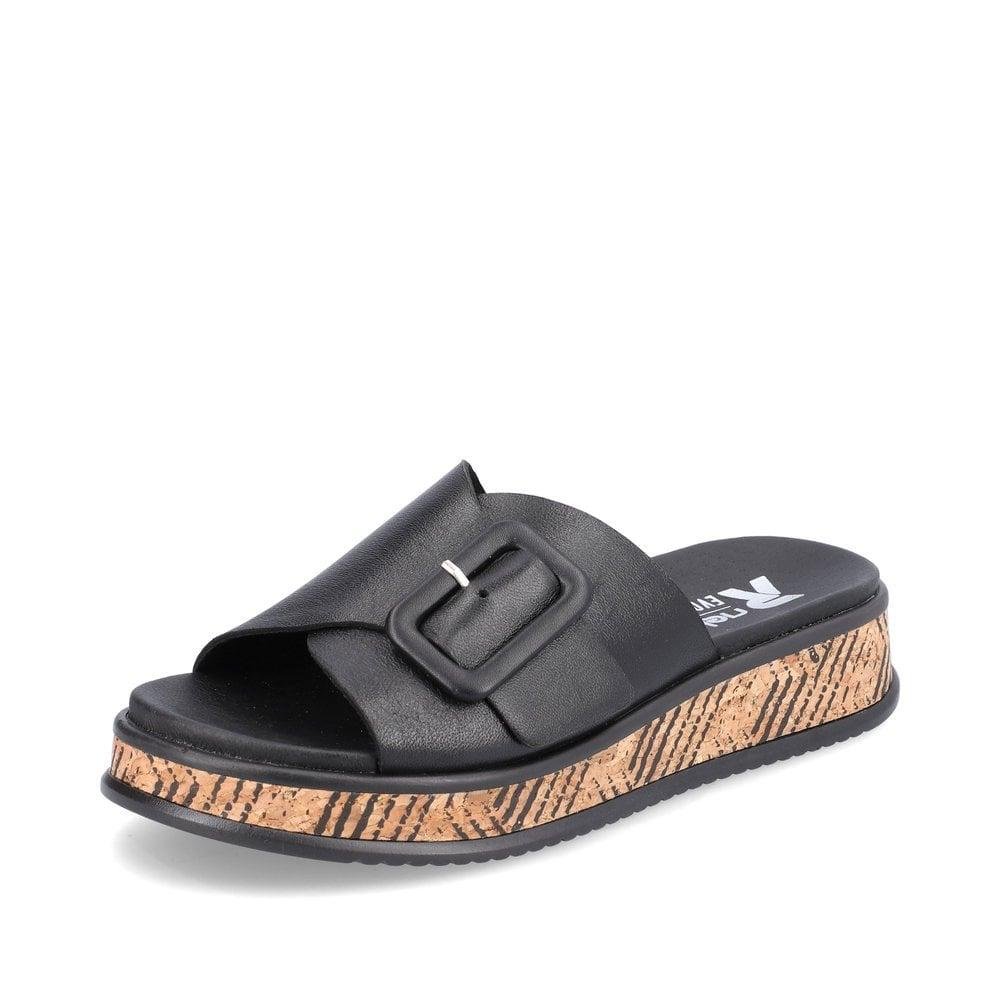 Rieker R-Evolution W0803-00 Meg Womens Sandals - Black - Beales department store