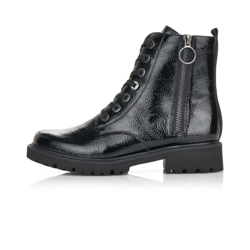 Rieker Remonte D8671-02 Ladies Zipper Boots - Black - Beales department store