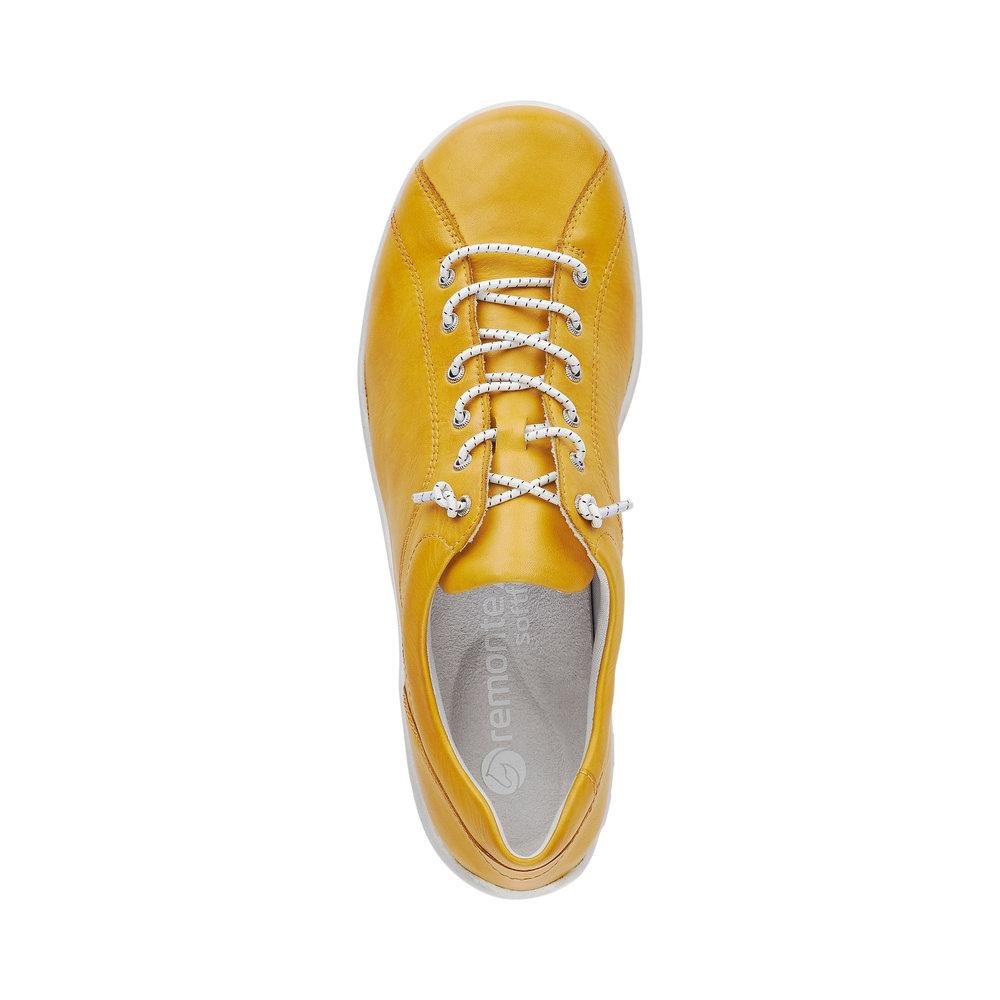 Rieker Remonte R3515-68 Ladies Liv Yellow Lace Up Shoes - Beales department store
