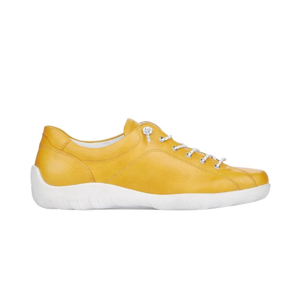 Rieker Remonte R3515-68 Ladies Liv Yellow Lace Up Shoes - Beales department store