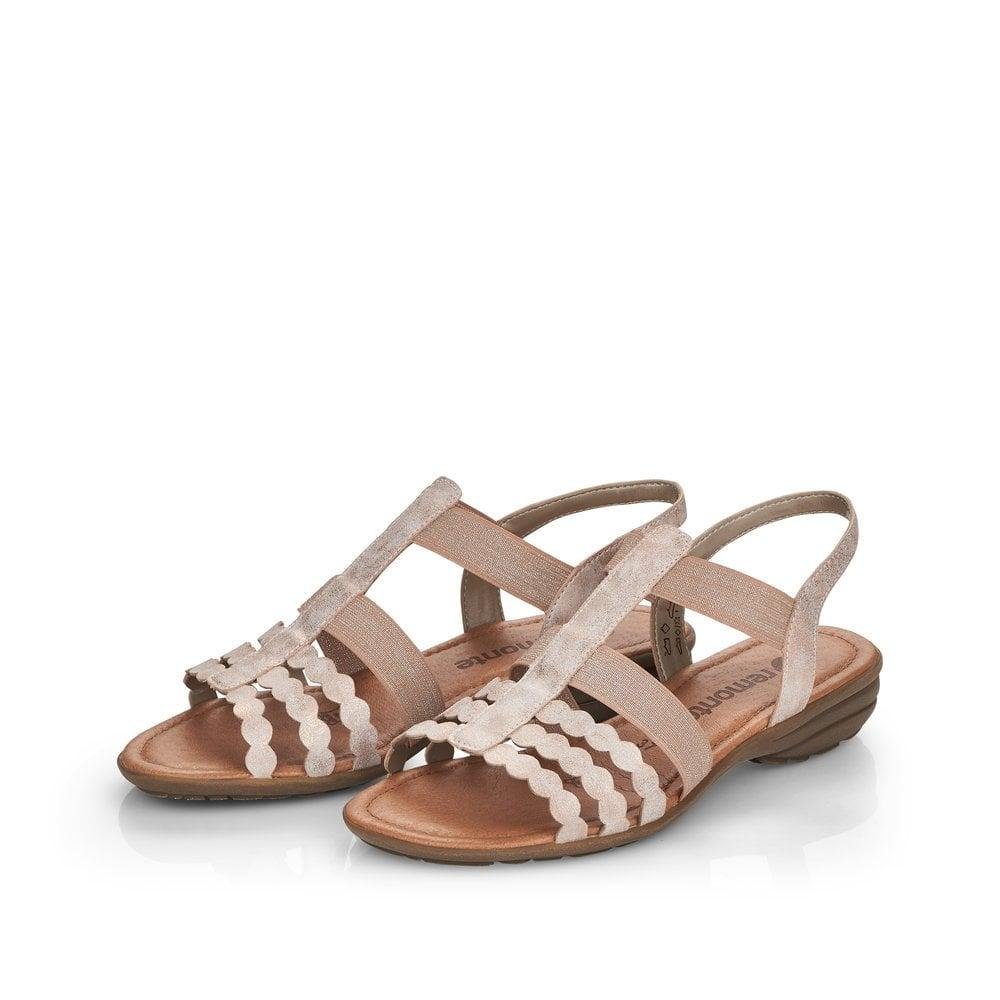 Rieker Remonte R3665-31 Ladies Sandals - Rose - Beales department store