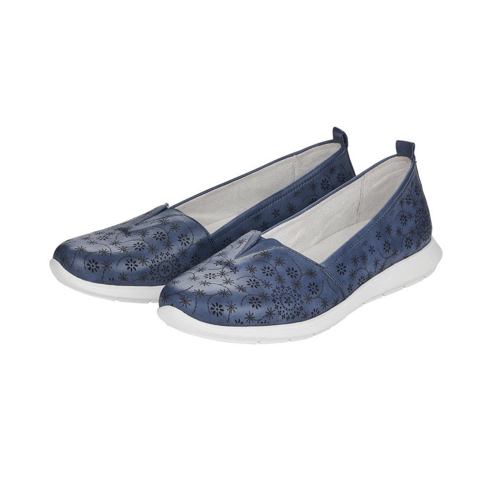 Rieker Remonte R7105-14 Ladies Tempest Blue Slip On Shoes - Beales department store