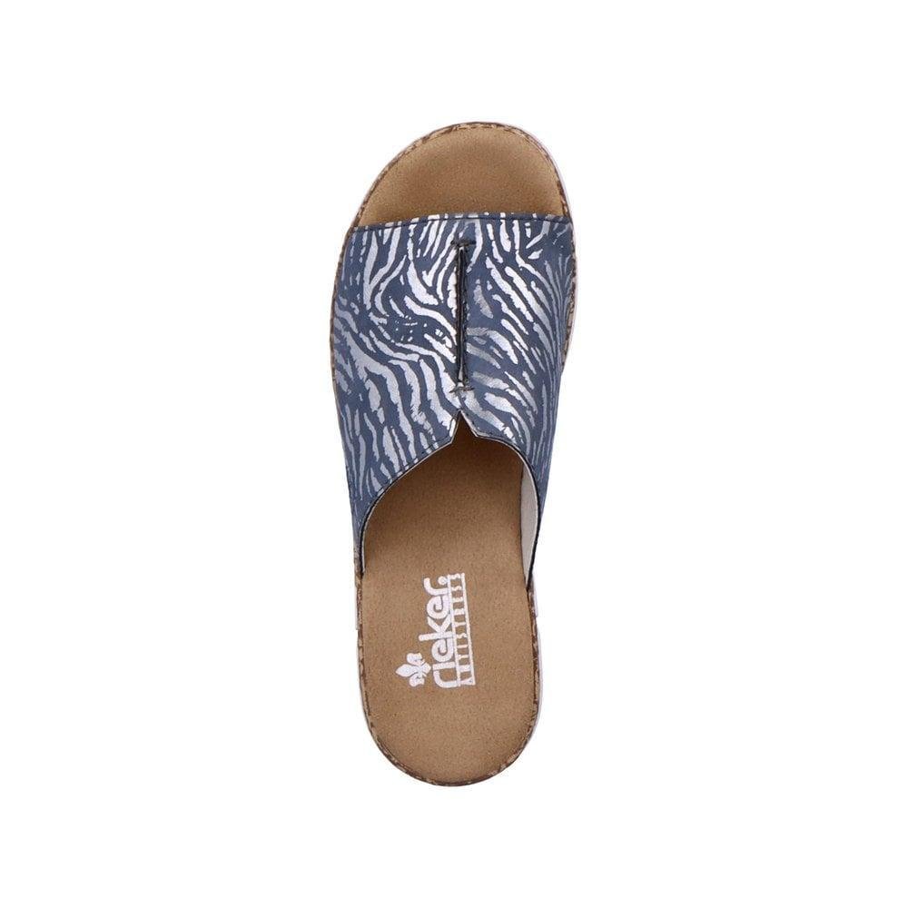 Rieker V23M9-10 Regina Womens Slip-On Sandals - Blue - Beales department store