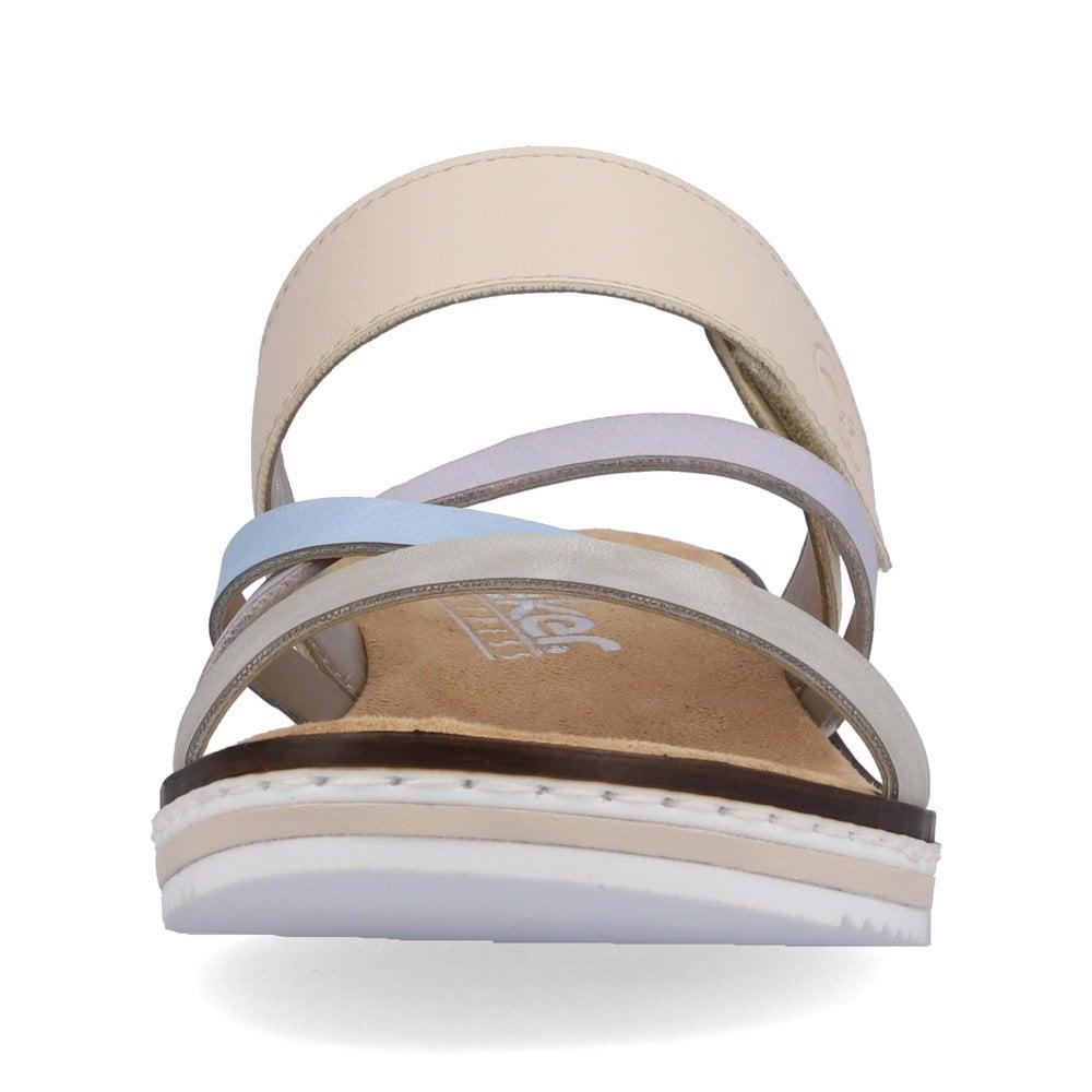 Rieker V3652-92 Lindsey Womens Sandals - Beige Combi - Beales department store