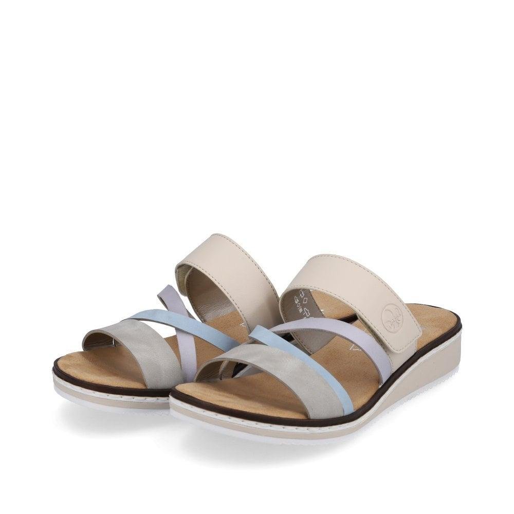 Rieker V3652-92 Lindsey Womens Sandals - Beige Combi - Beales department store