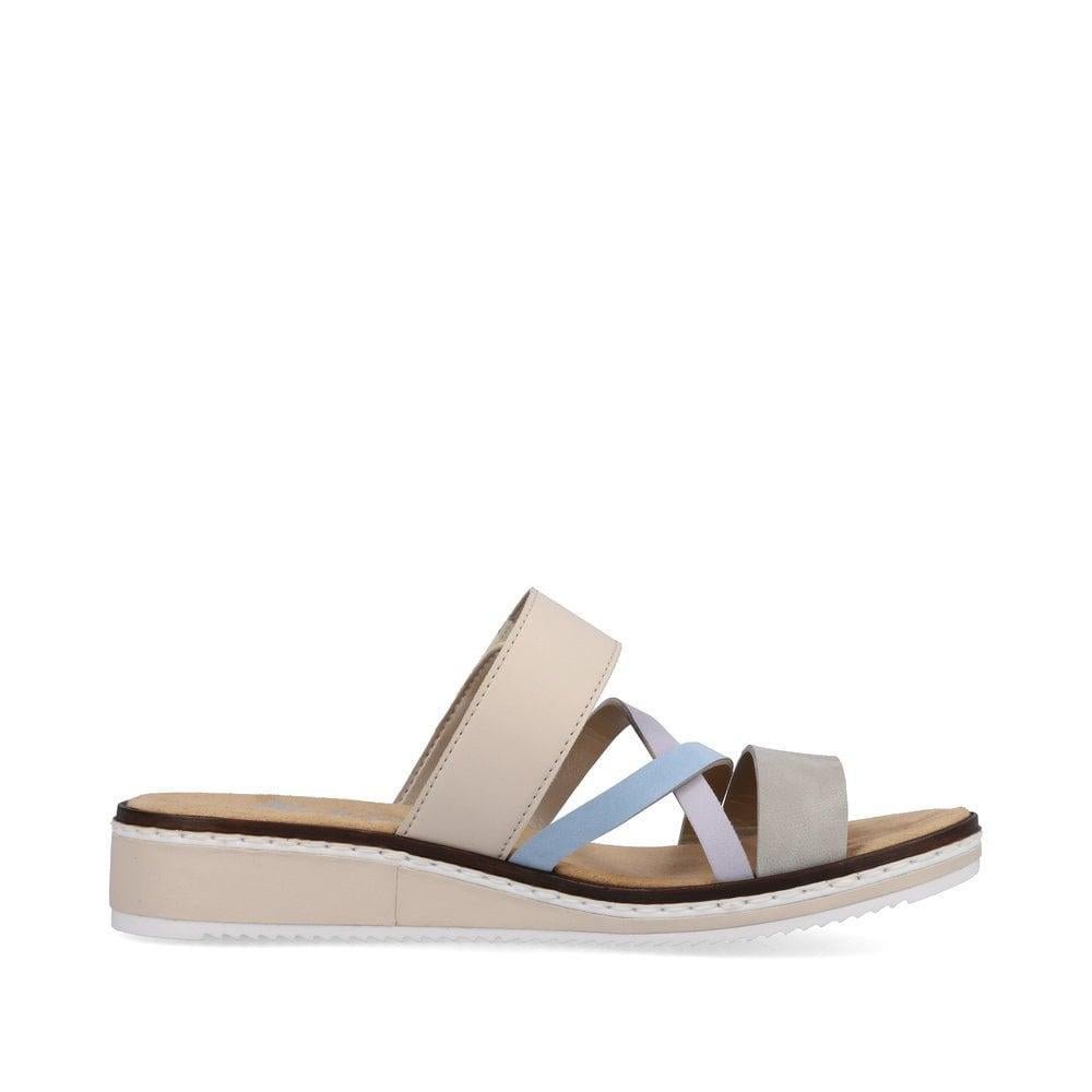 Rieker V3652-92 Lindsey Womens Sandals - Beige Combi - Beales department store