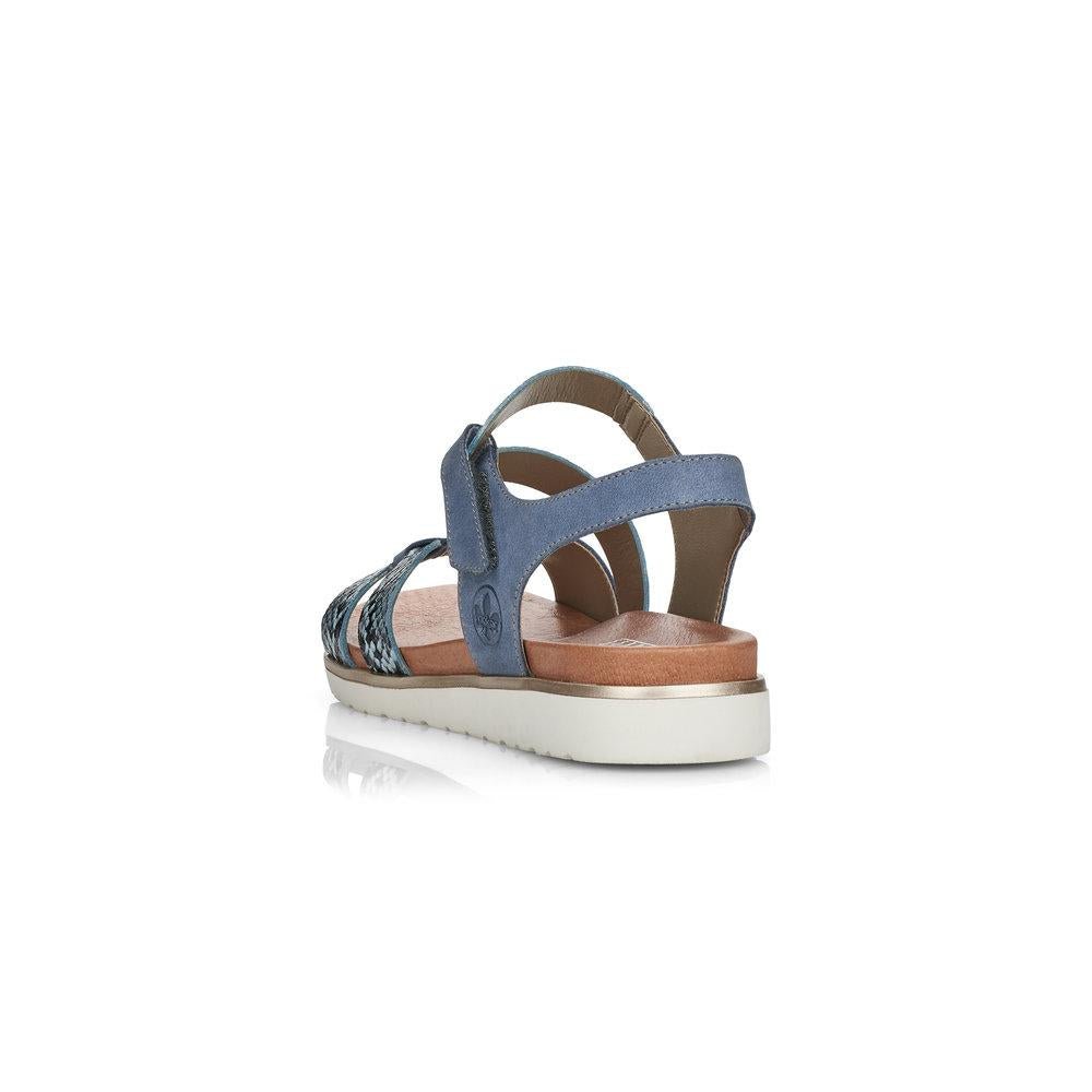 Rieker V5069-12 Ladies Quinn Blue Fastener Sandals - Beales department store