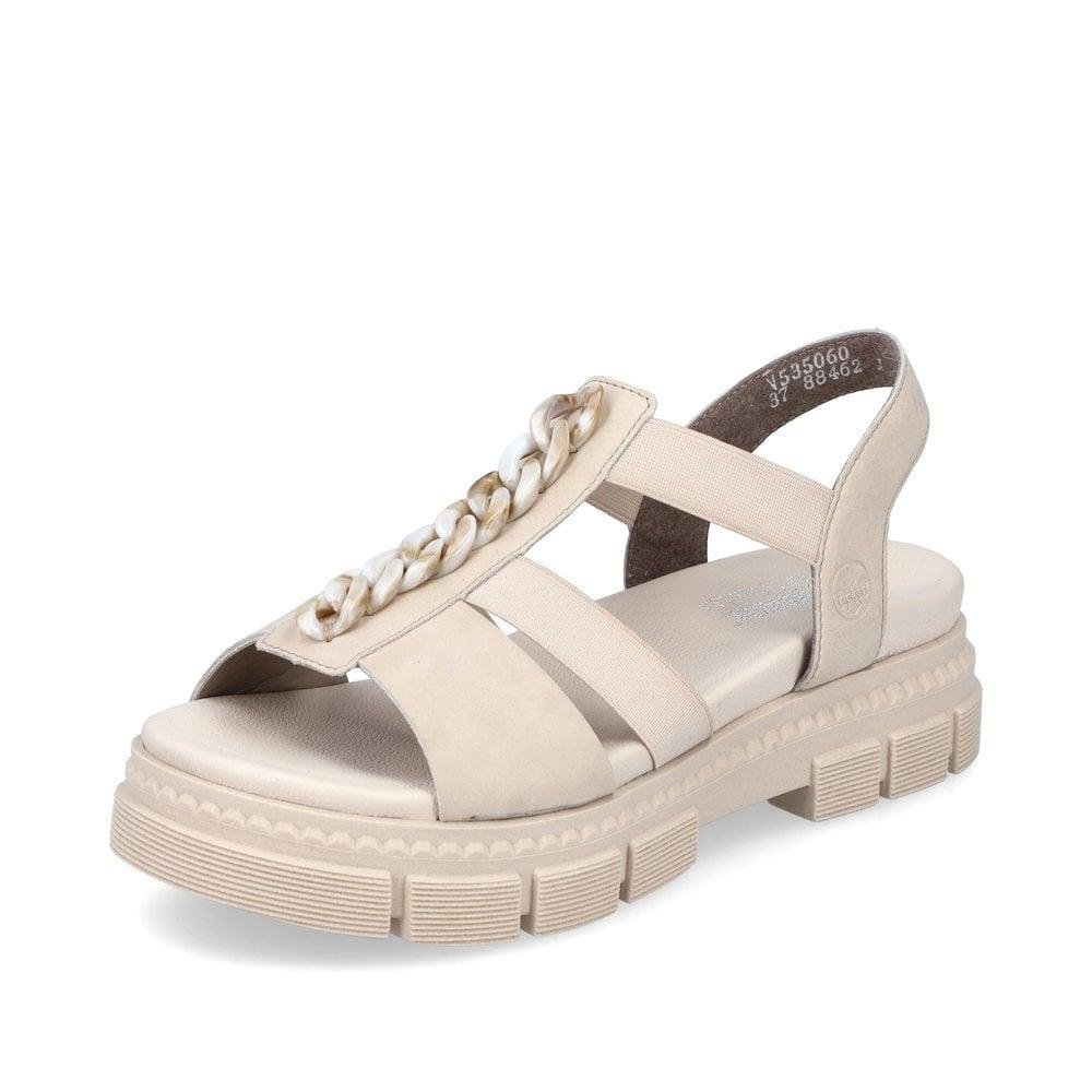 Rieker V5350-60 Quinn Womens Sandals - Beige - Beales department store