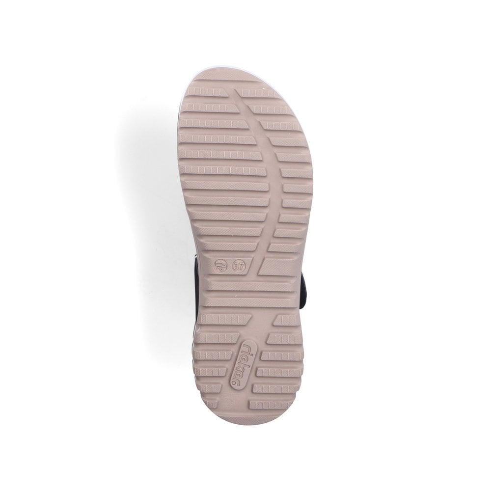 Rieker V8973-00 Franja Ladies Sandals - Black Combination - Beales department store