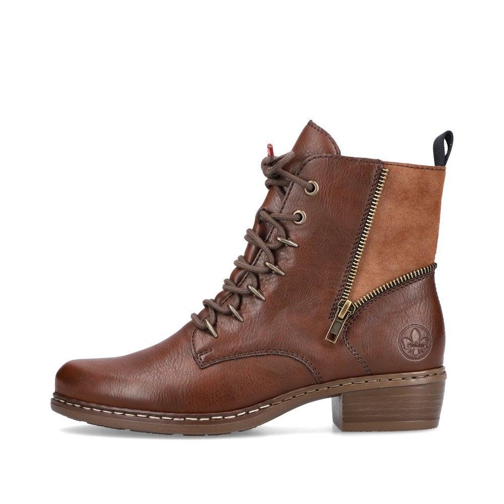 Rieker Y0800-24 Fabiola Womens Boots - Brown - Beales department store