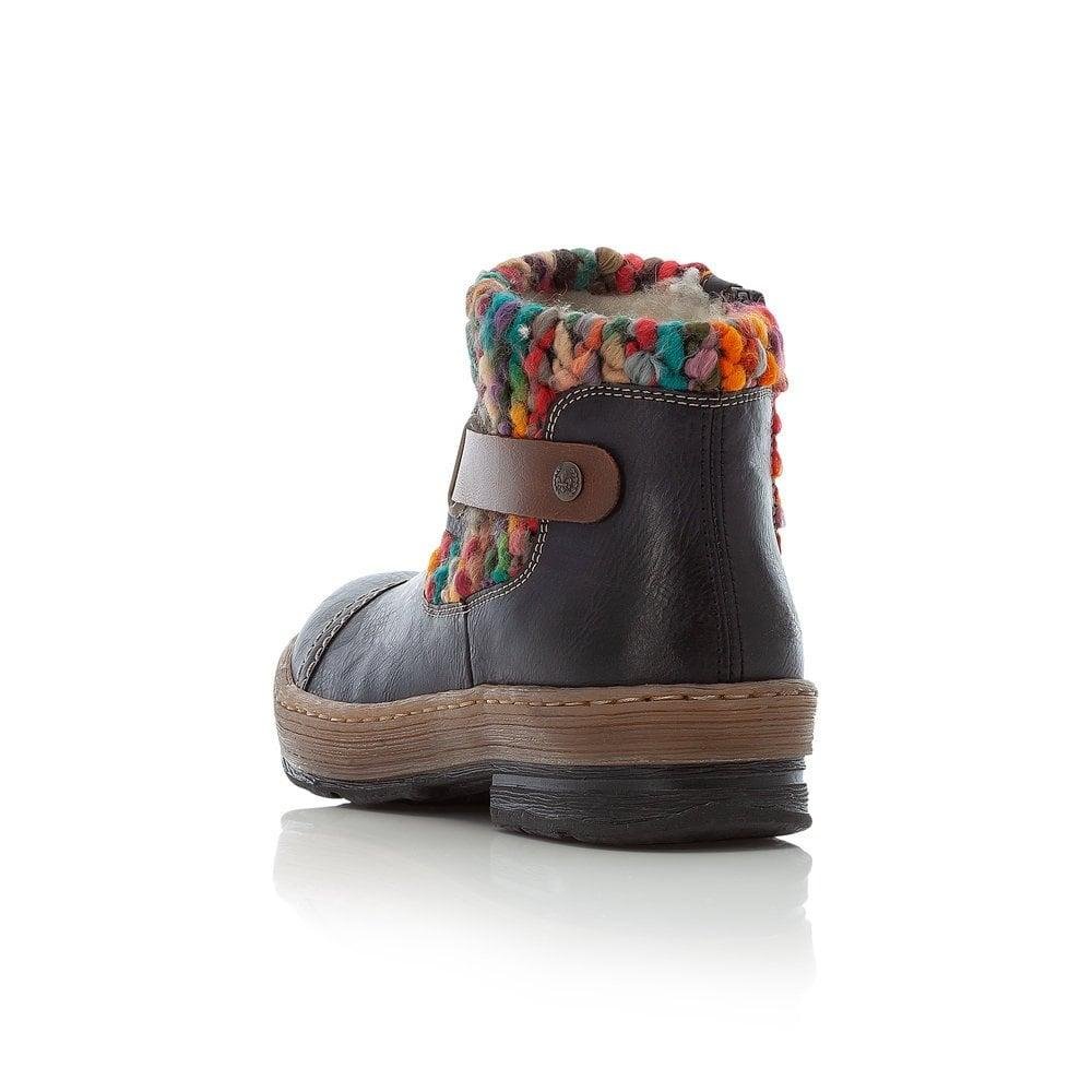 Rieker Z6784-14 Felicitas Womens Boots - Navy/Multi - Beales department store