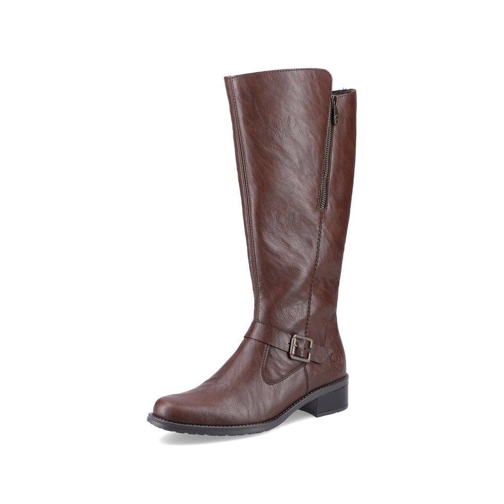Rieker Z7360-25 Ladies Zipper Boots - Brown - Beales department store