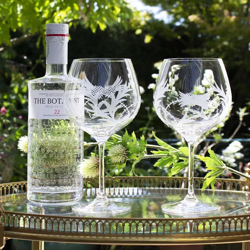 Royal Scot Crystal FOS2GIN Flower of Scotland 2 Gin & Tonic Copa - Beales department store