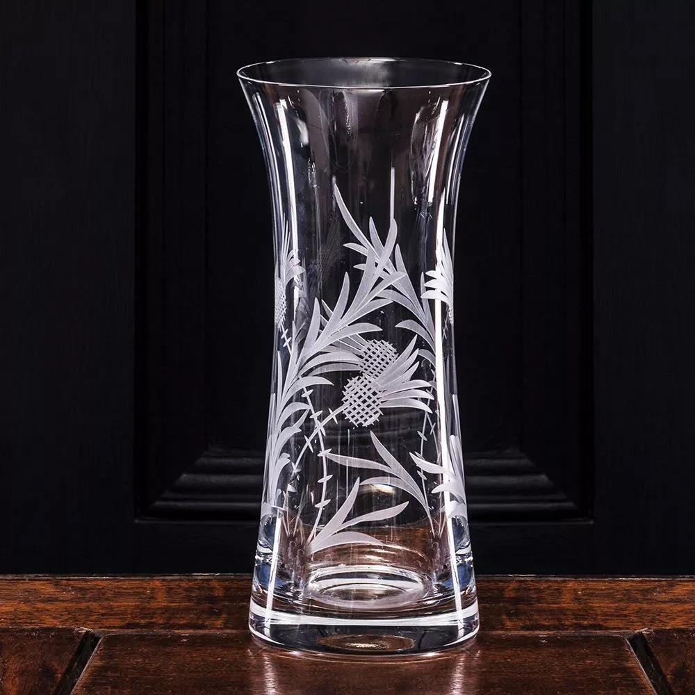 Royal Scot Crystal FOSLILY Flower of Scotland Lily Vase - Beales department store