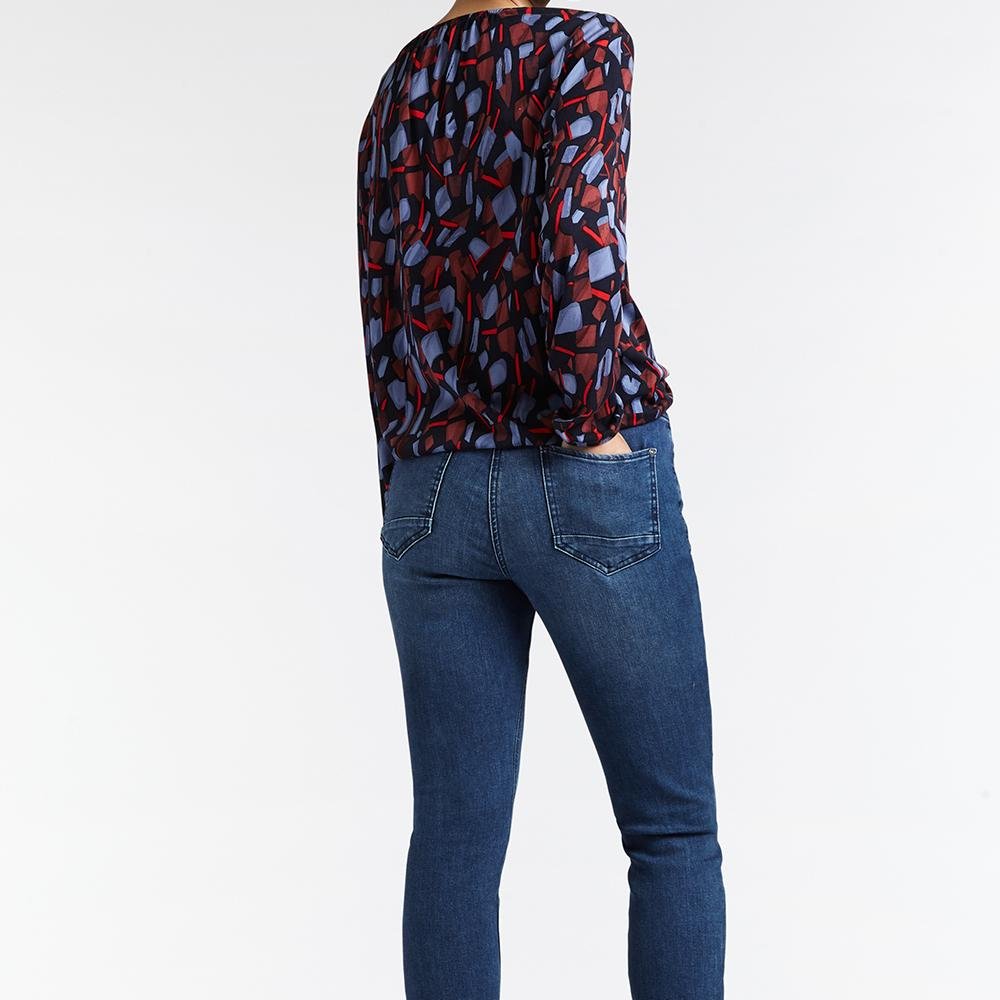 Sandwich Abstract Print Top - Evening Blue - Beales department store