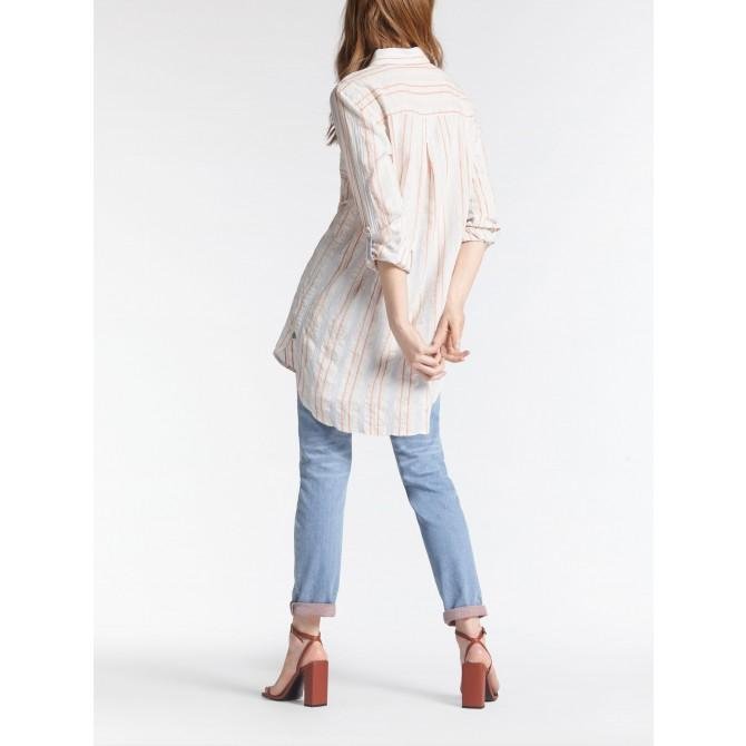 Sandwich Blouse Woven Long Sleeves - Hot Coral - Beales department store