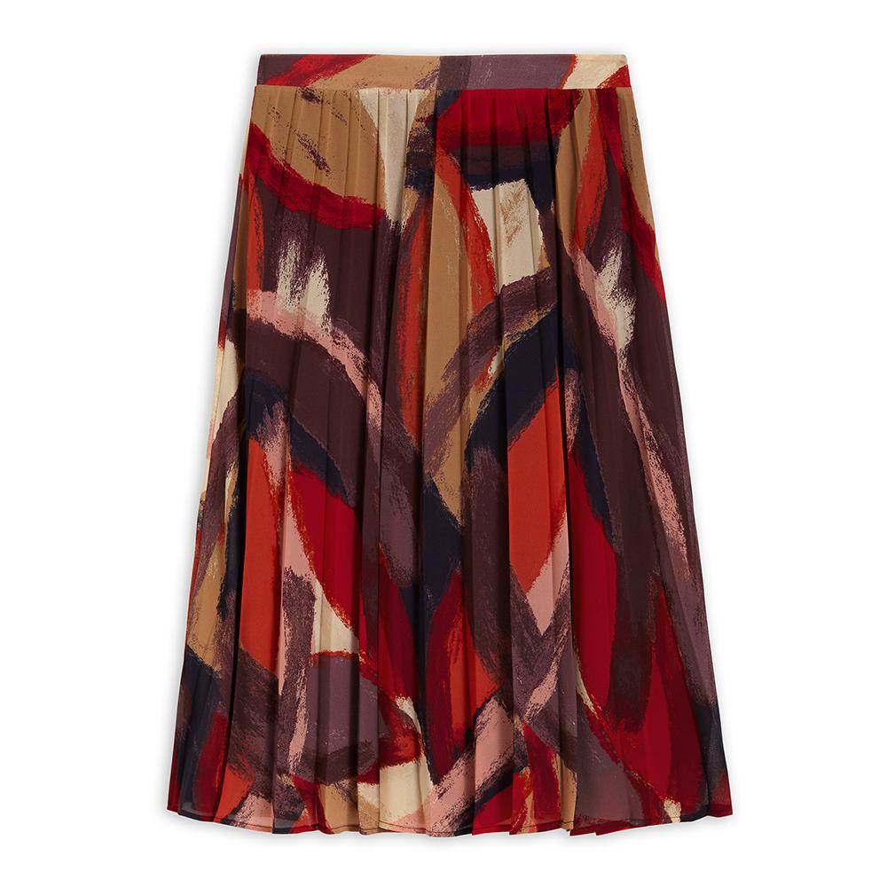Sandwich Colourful Midi Skirt - Bordeaux - Beales department store