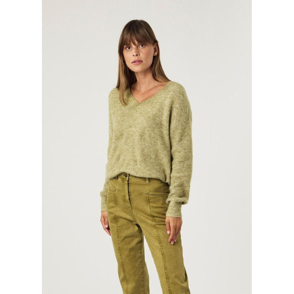 Sandwich Elba Tapered Jeans - Green Moss - Beales department store