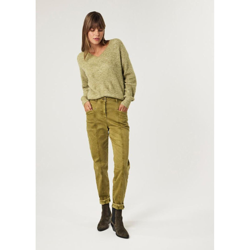 Sandwich Elba Tapered Jeans - Green Moss - Beales department store