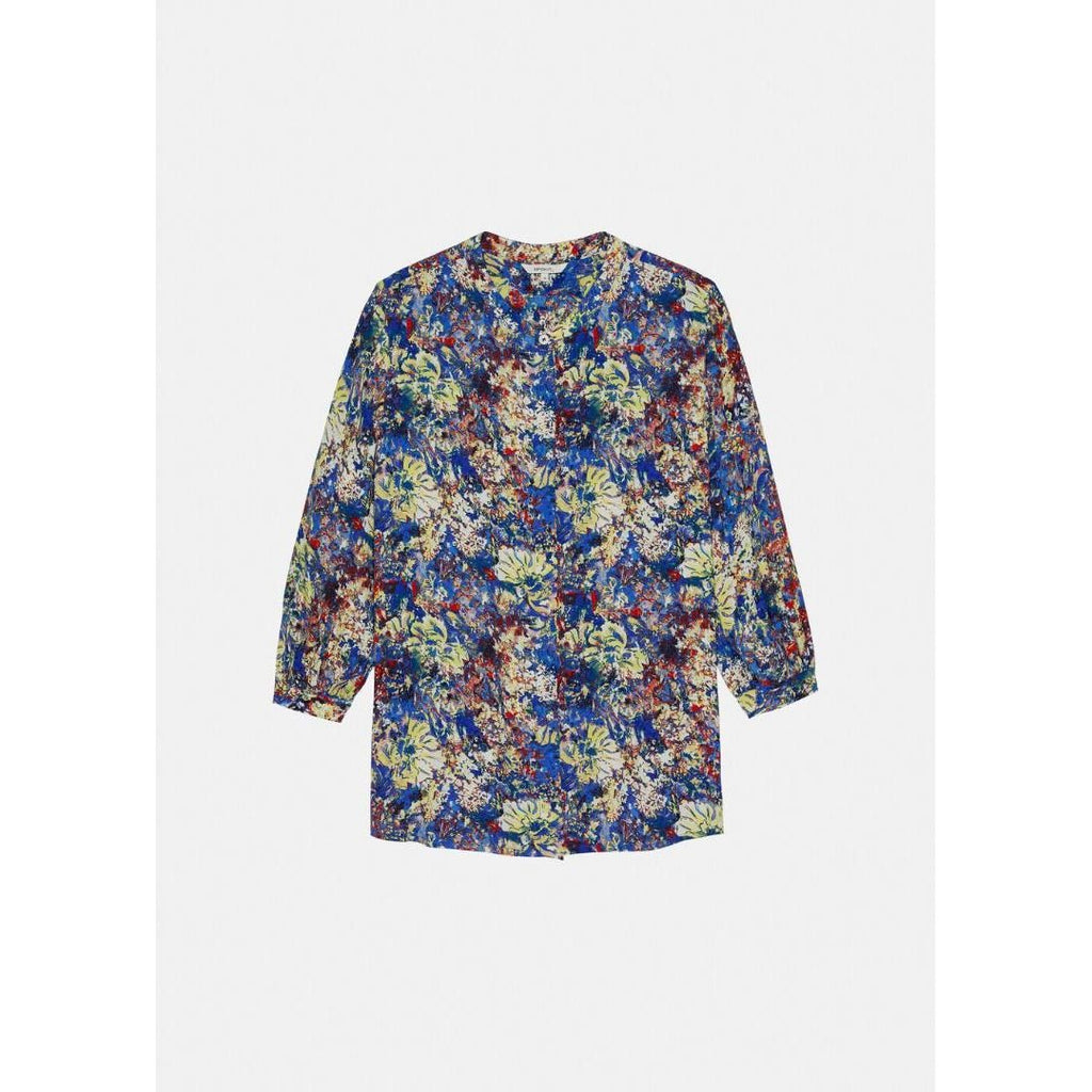 Sandwich Flower Print Blouse - French Blue - Beales department store