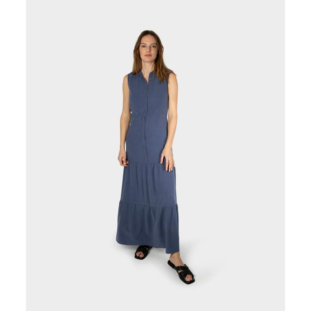 Sandwich Long Denim Look Dress - Blue Indigo - Beales department store