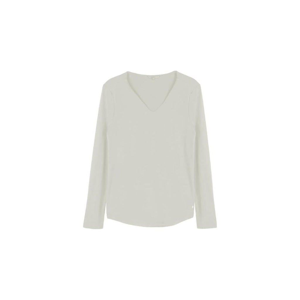 Sandwich Long-sleeve V-neck Sweater - Almond White - Beales department store