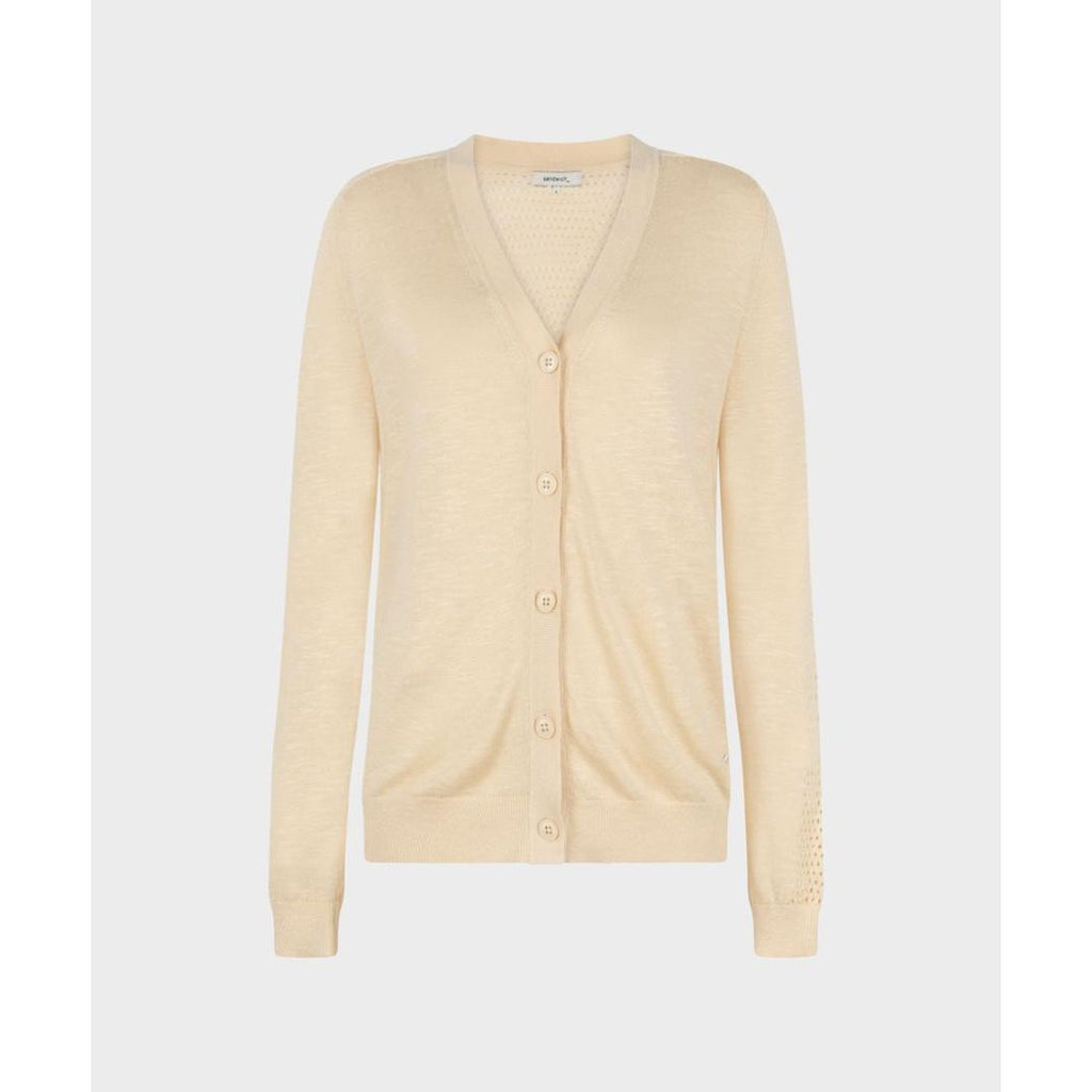 Sandwich Long Sleeved Cardigan With Detail - Wood Ash - Beales department store
