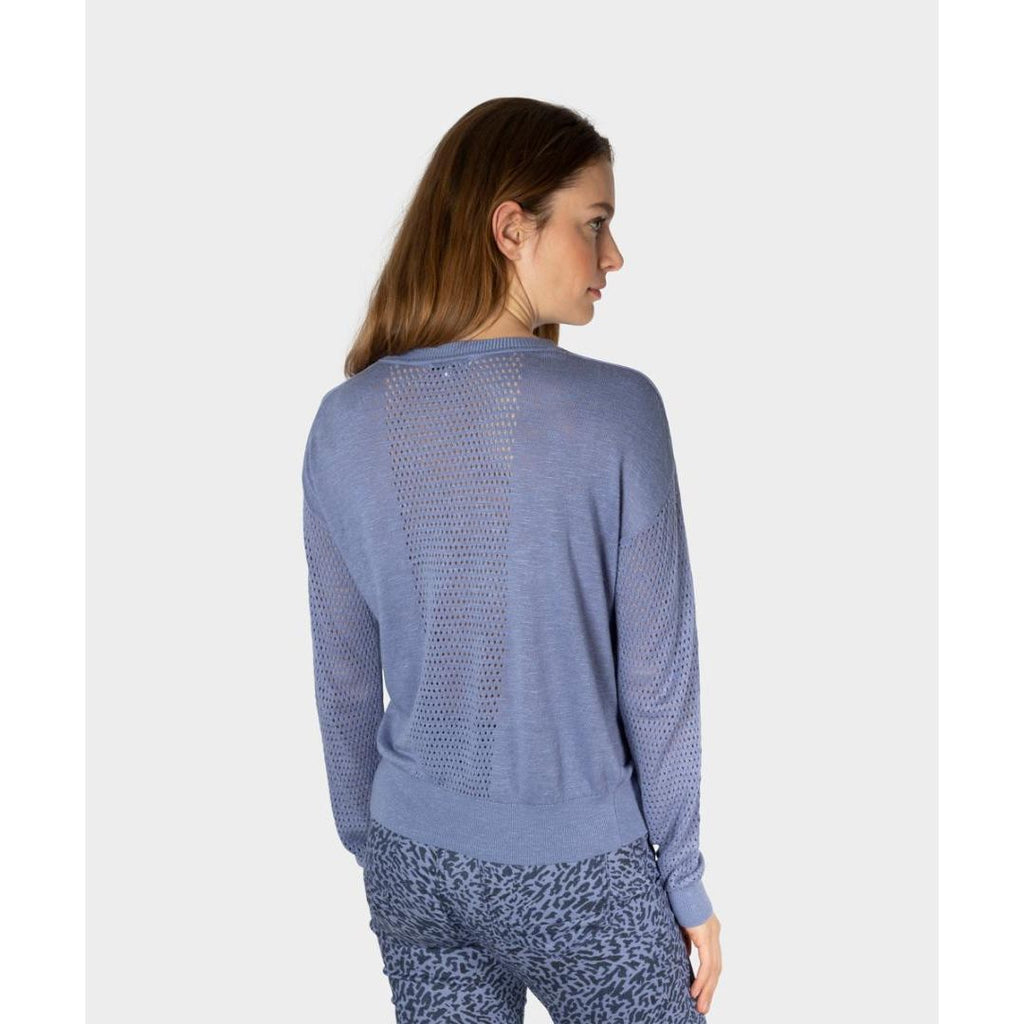 Sandwich Long Sleeved Jumper With Detail - Blue Ice - Beales department store