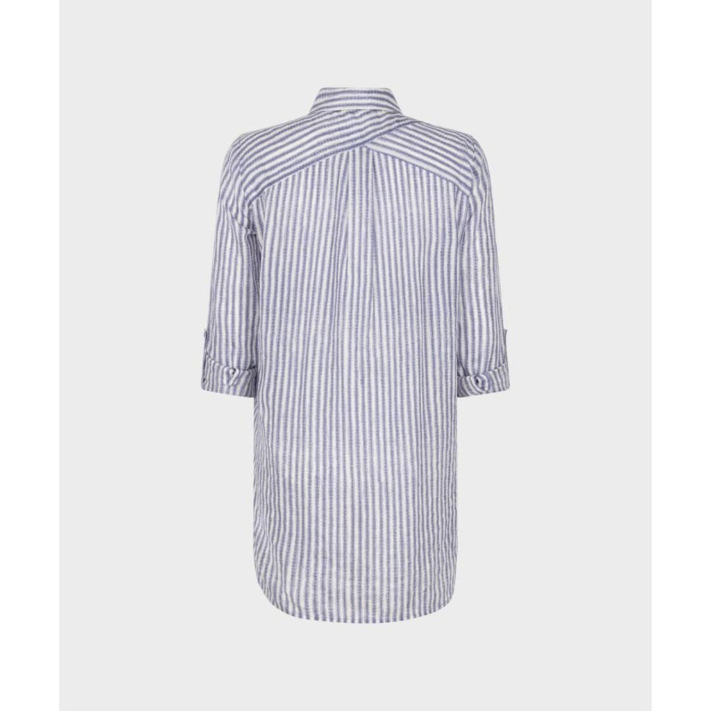 Sandwich Long Striped Blouse - Blue Ice - Beales department store