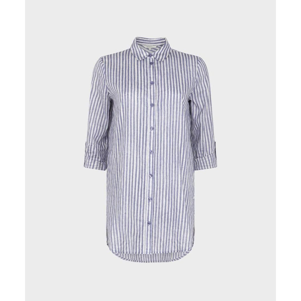 Sandwich Long Striped Blouse - Blue Ice - Beales department store