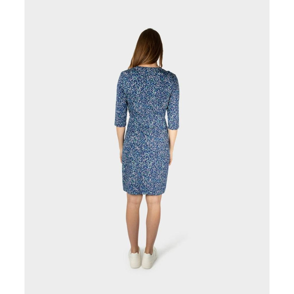 Sandwich Print Dress With 3/4 Sleeves - Bellwether Blue - Beales department store
