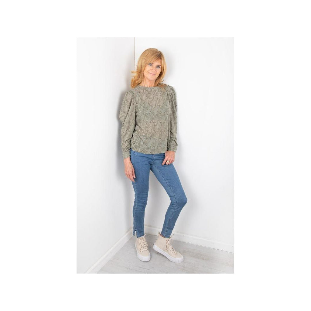 Sandwich Scribble Jersey Top - Military Green - Beales department store