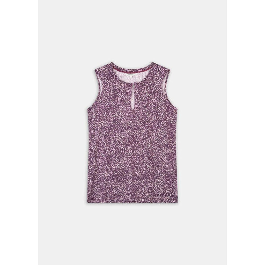 Sandwich Top With Abstract Print - Plum Caspia - Beales department store