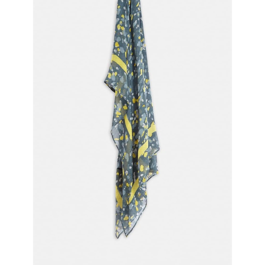 Sandwich Woven Painted Print Scarf - Deep Water - Beales department store
