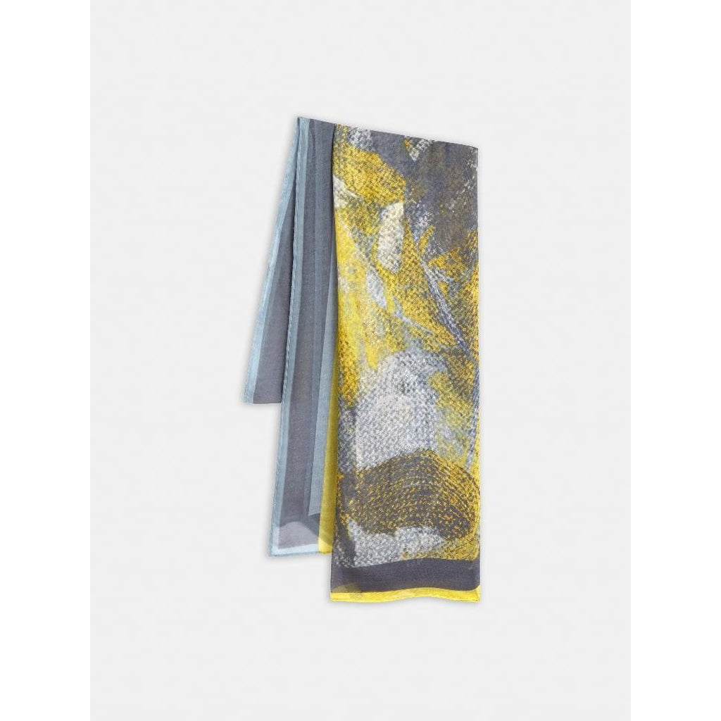 Sandwich Woven Print Scarf - Blue Shadow - Beales department store