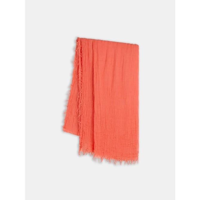 Sandwich Woven Scarf - Hot Coral - Beales department store