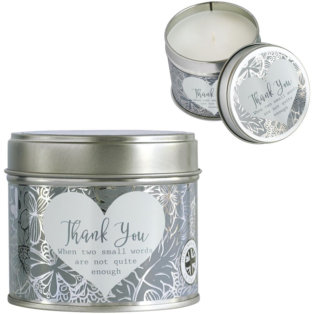 Sentiment Candle In Tin - Thank You - Beales department store