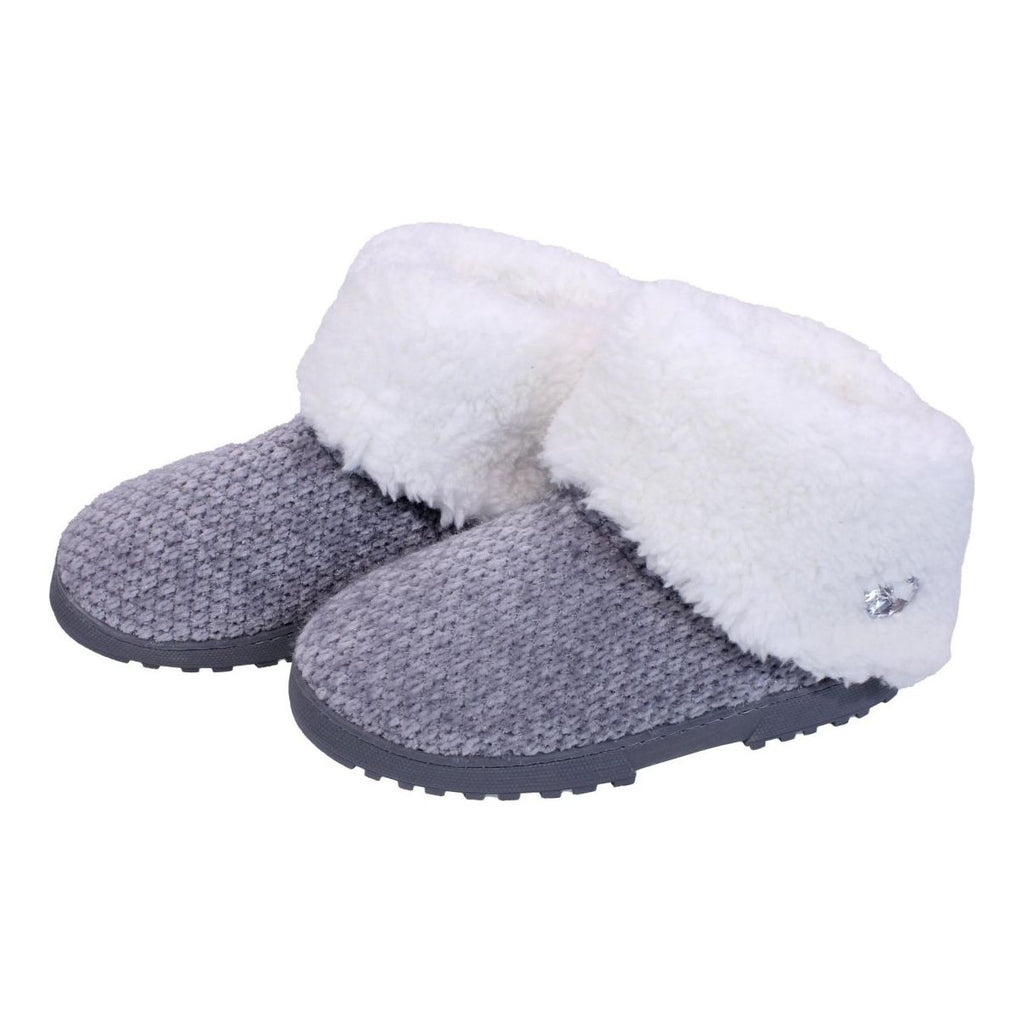 Something Special Gifts Borg Cuff Boot Slipper - Grey - Beales department store