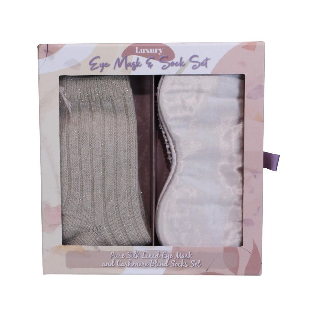 Something Special Gifts Silk Eyemask & Cashmere Socks - Champagne - Beales department store