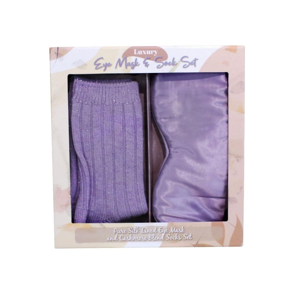 Something Special Gifts Silk Eyemask & Cashmere Socks - Lilac - Beales department store