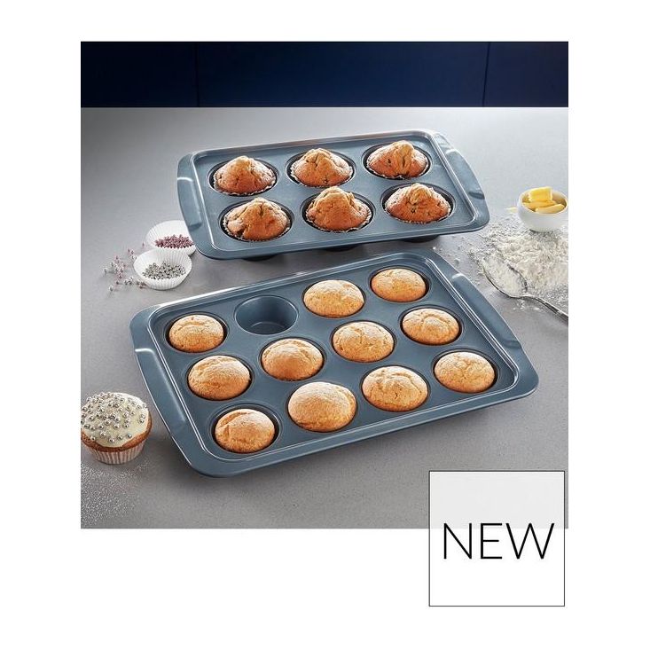 T843072 Tower Cerasure 2 Piece Muffin Tray Set 6 & 12 Cup - Beales department store