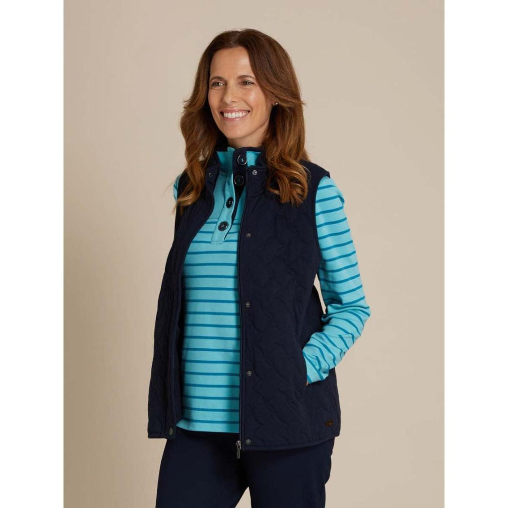 TIGI Quilted Navy Jersey Gilet - Beales department store