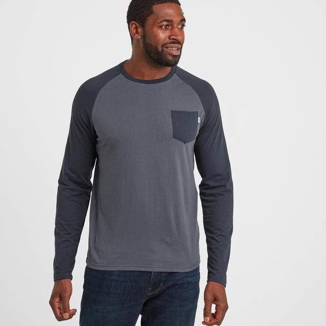 TOG24 Kennett Long Sleeve Raglan T-Shirt - Washed Blue/Dark Indigo - Beales department store