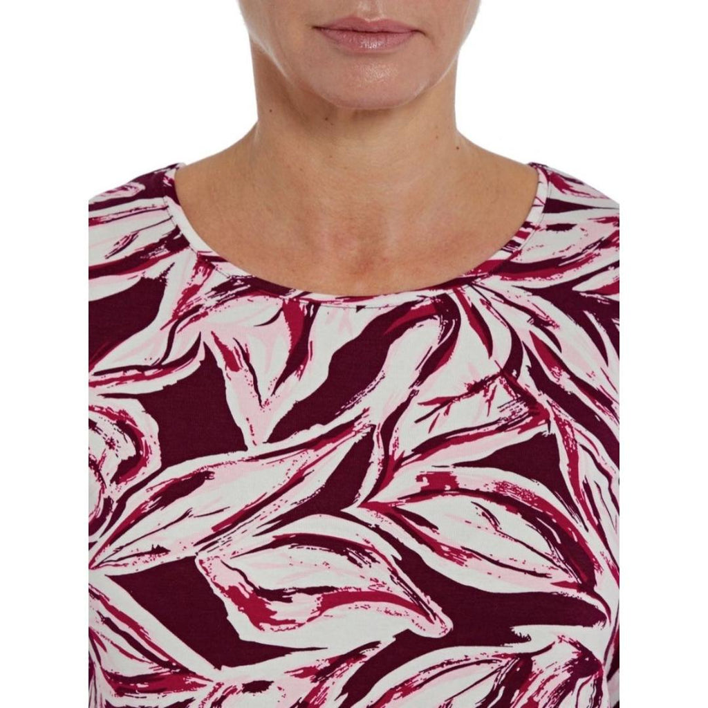 VIZ-A-VIZ Asymmetric Hem Printed Top - Beales department store