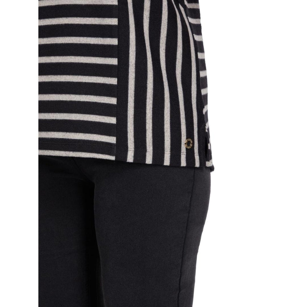 VIZ-A-VIZ Asymmetrical Striped Top - Beales department store